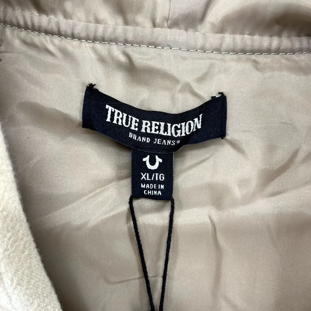 True Religion Jacket Men’s XL Buddha Logo Two Tone Varsity Letterman‎